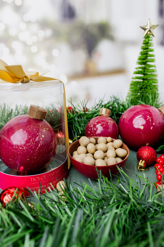 Milk Chocolate Ornament with Chocolate Covered Hazelnuts
